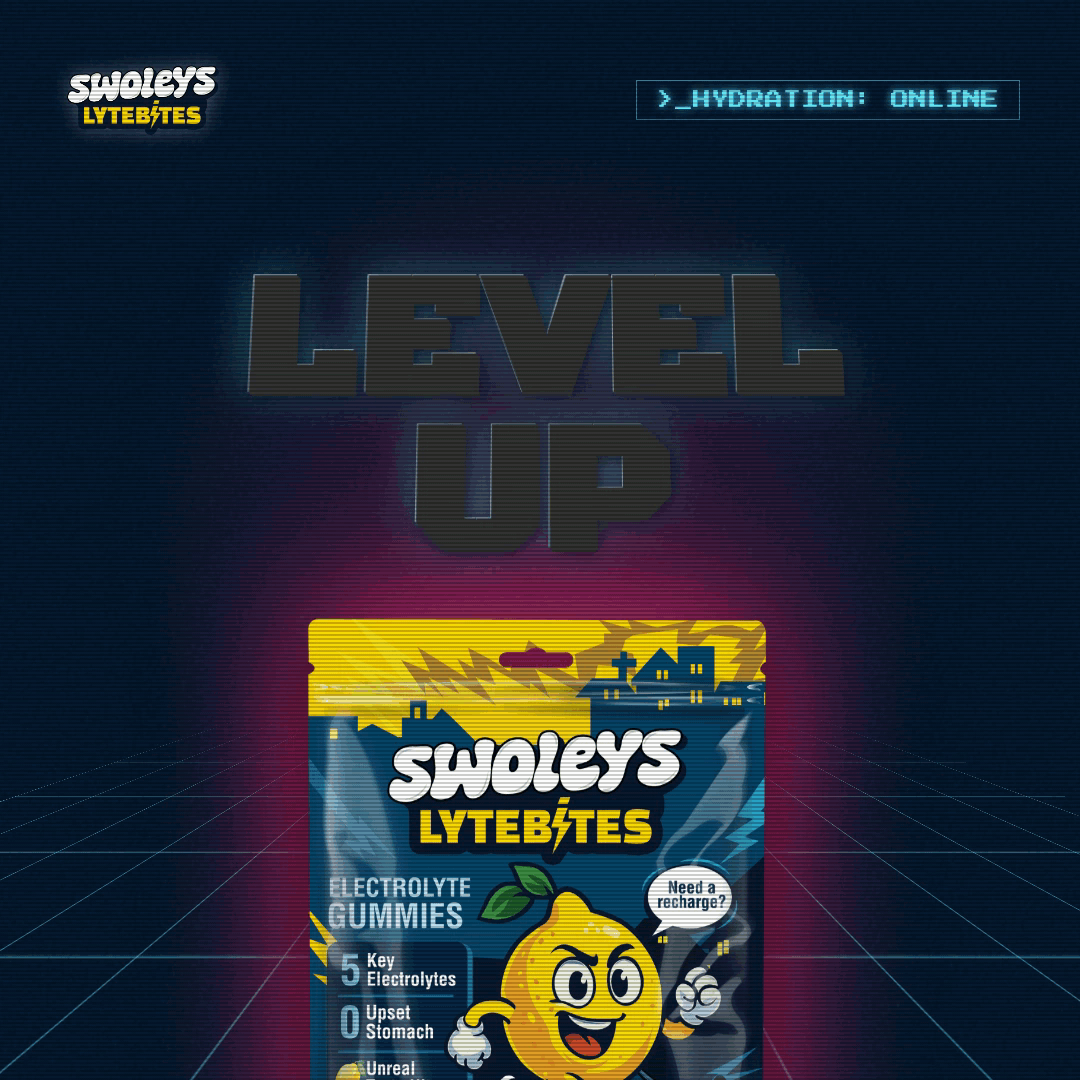 Animated GIF showing Swoleys Lytebites leveling up hydration